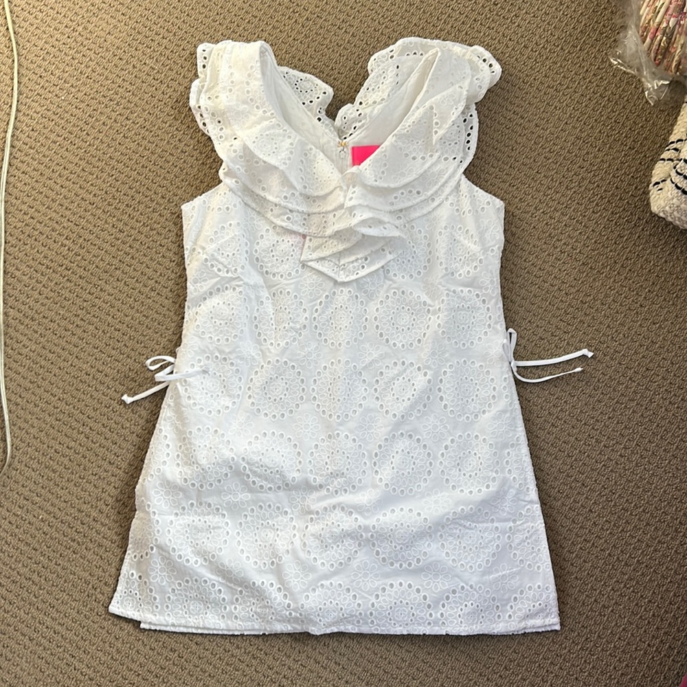 Lilly Pulitzer White Eyelet Ruffle Romper